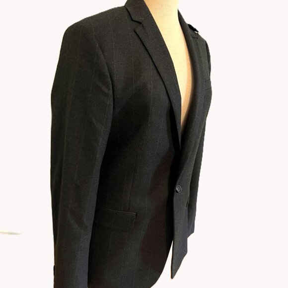 NWT! RTL $200 J Ferrar Mens 40SH Charcoal Sport Coat Jacket Slim Ultra Comfort - Picture 4 of 11